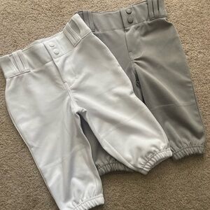 Kids Gray and White Baseball Pants